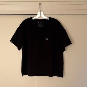 Figs Black Scrub Top